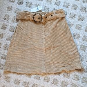 Beige American Eagle Corduroy Skirt with Belt